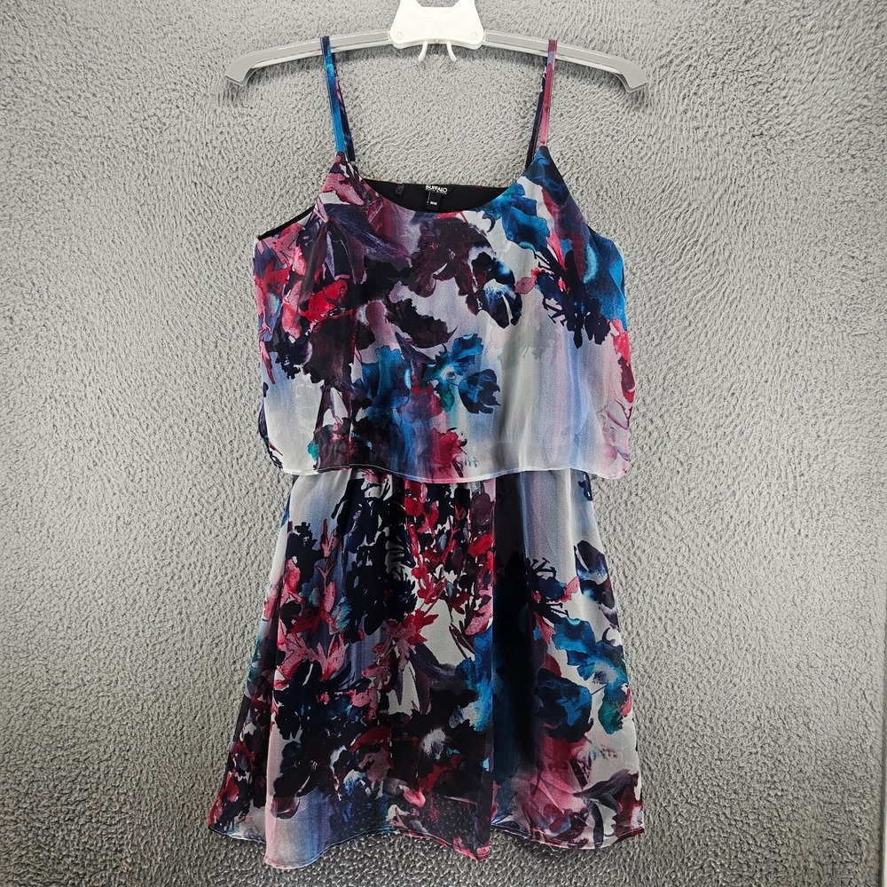 Buffalo David Bitton Slip Dress Medium Adjustable‎ Strap Floral Elastic Waist